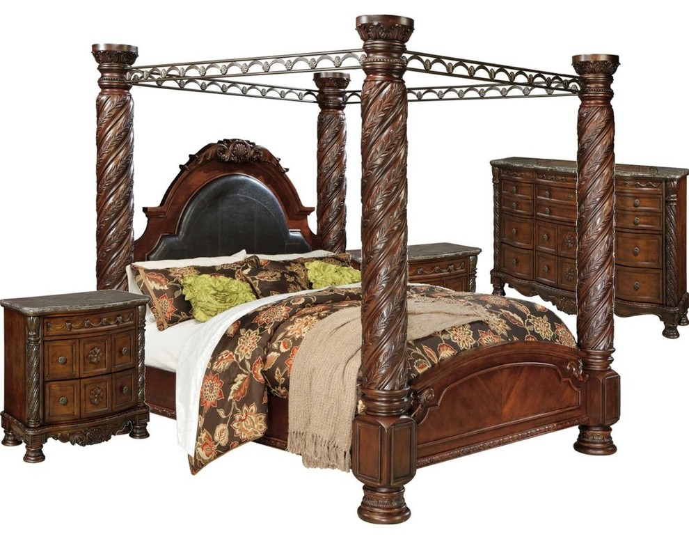 Ashley North Shore 4 Piece Poster Bedroom Set With Canopy King