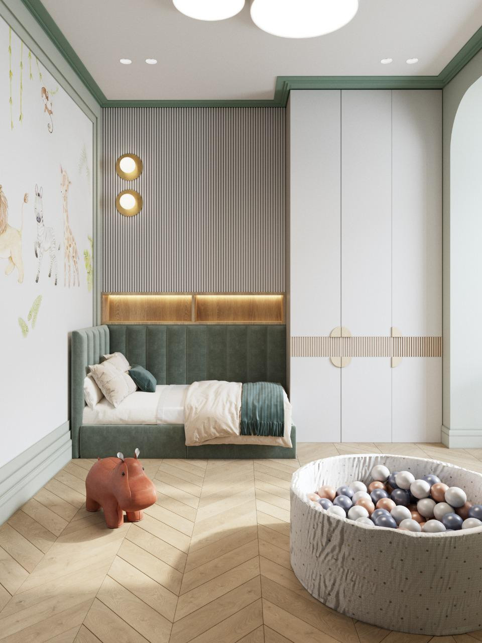 Квартира 100м.кв. в светло-зеленых оттенках оттенках