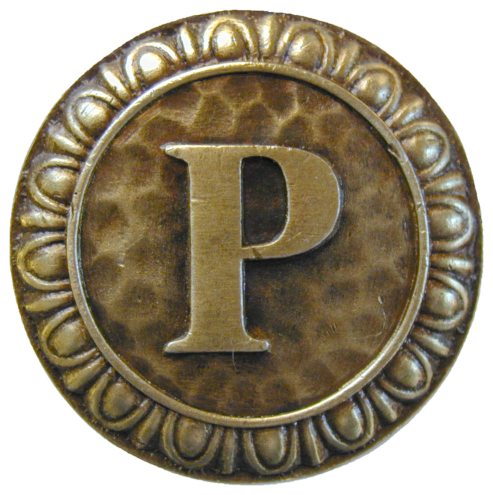 Notting Hill Initial P Knob, Dimensions 13/8" diameter And