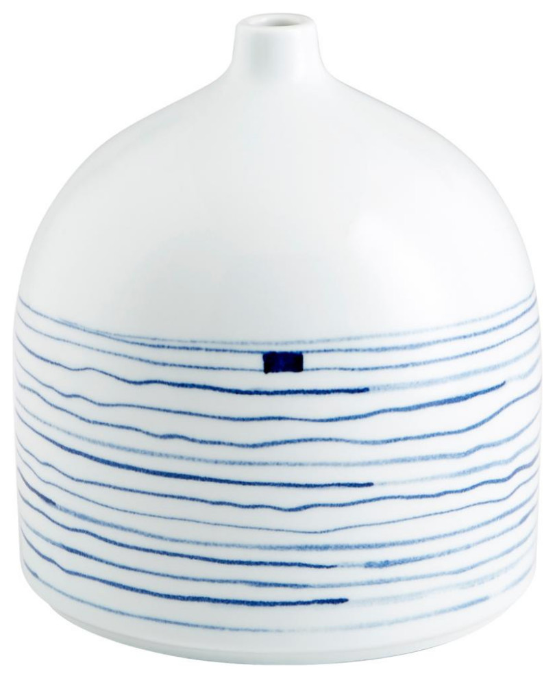 Whirlpool Vase, White, Ceramic, 11"H (10802 MGN80)