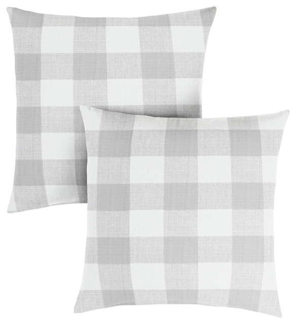 gray plaid pillow