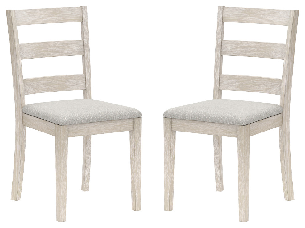 Hillsdale Spencer Wood and Upholstered Ladder Back Dining Chair, Set of