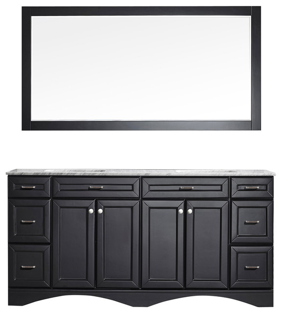 Hemingway Double Vanity 72 Transitional Bathroom Vanities And Hemingway Double Vanity Espresso With Mirror 72
