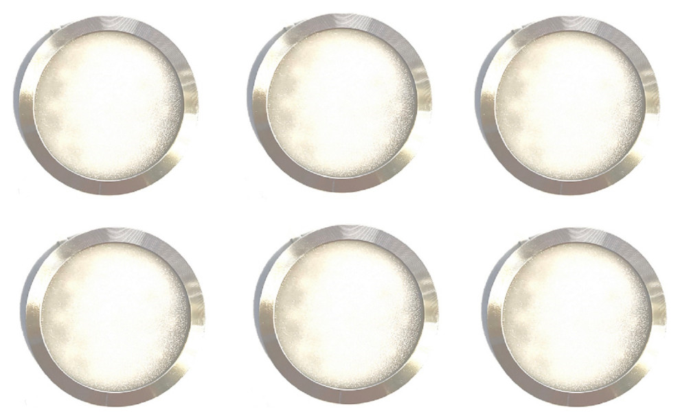 6 Piece Dimmable Hardwired LED Under Puck Light Kit 4000K