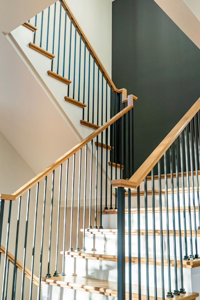 Staircase - large farmhouse staircase idea in St Louis