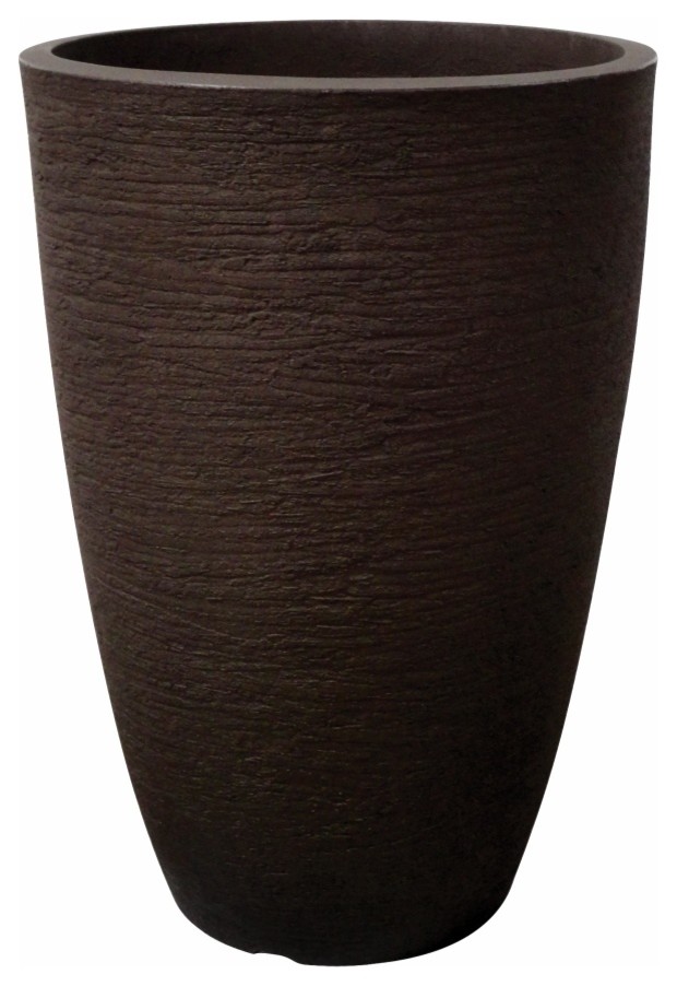 Conic Modern Pot Charcoal (17.3"H x 11.8"W), Coffee