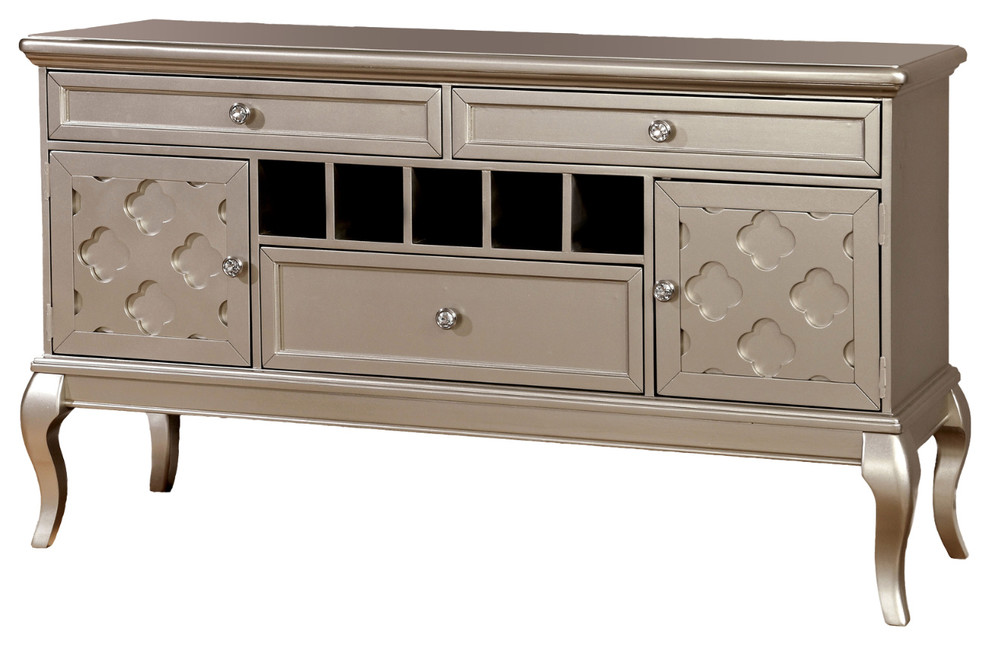 Natting Contemporary Dining Server, Silver Traditional Buffets And