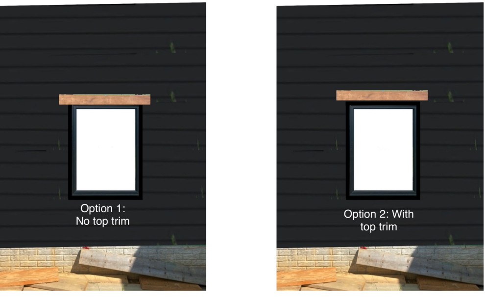 Trim or no trim with lumber above exterior window?