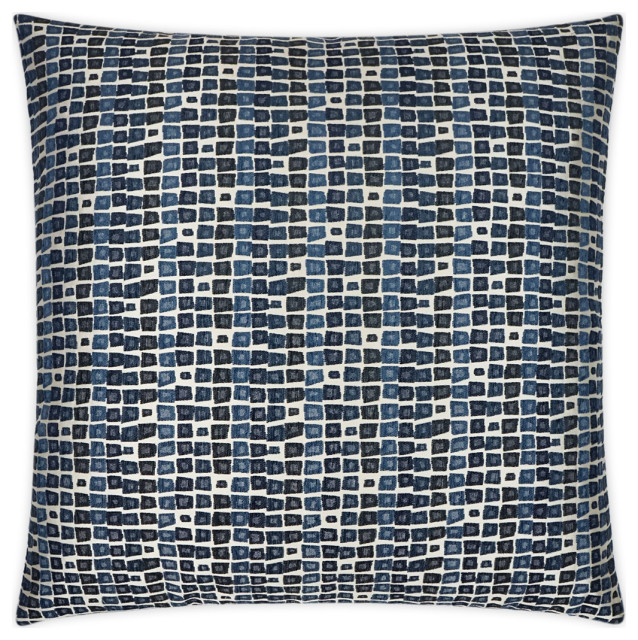 Bombay Pillow Blue, 24" x 24" Contemporary Decorative Pillows