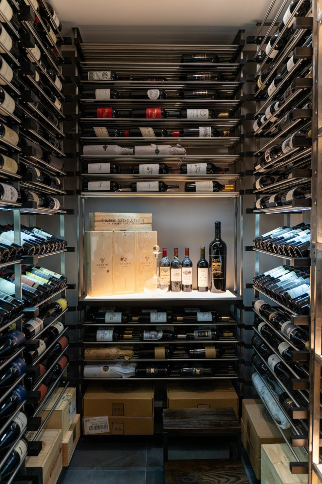 Modern Wine Racking in a Under Stair Wine Cellar Modern