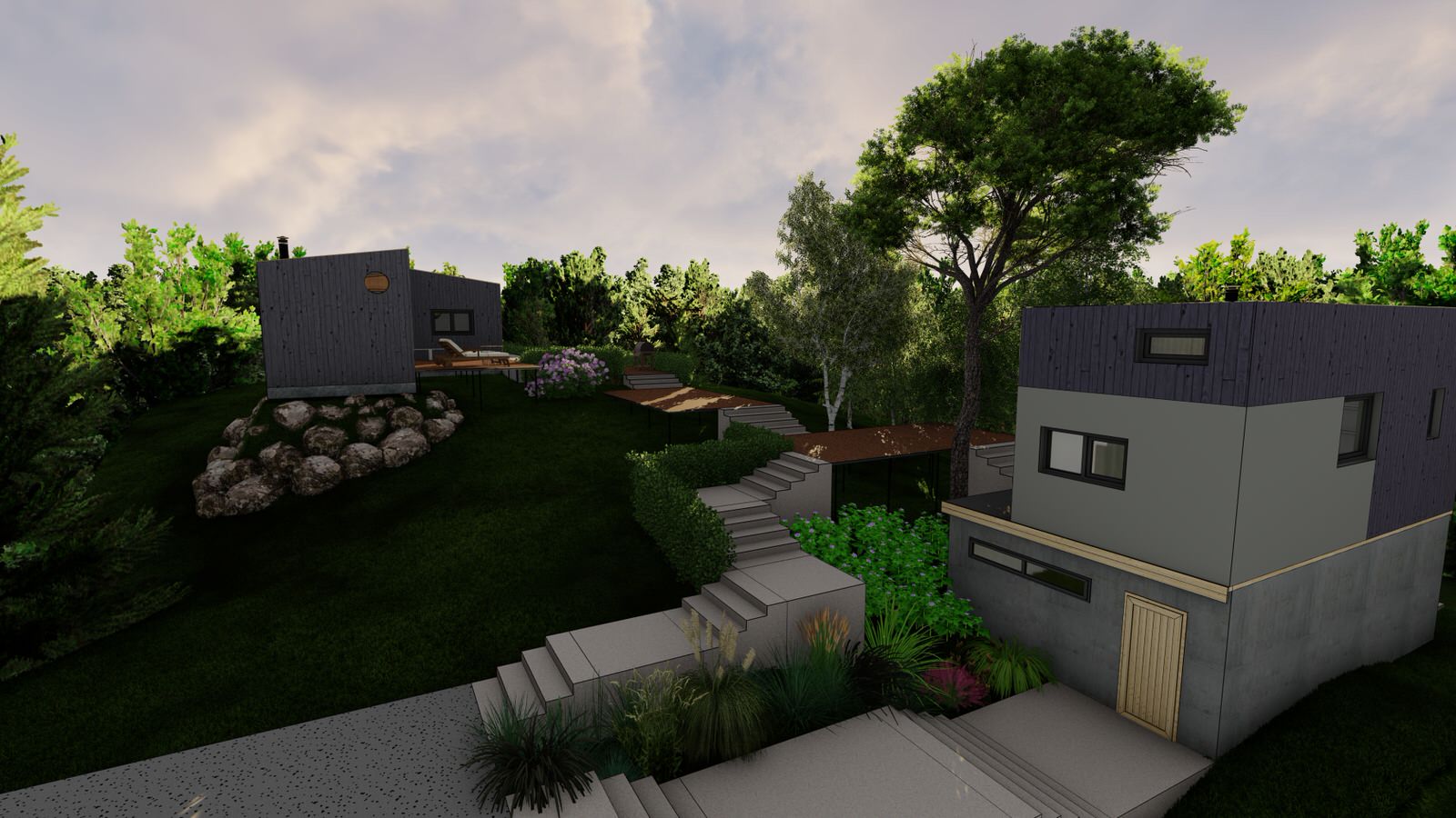 проект благоустройства участка на сложном рельефе