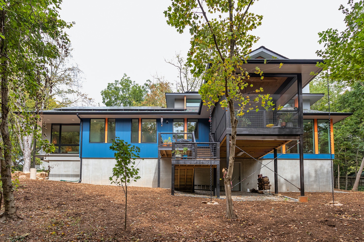 South elevation with screen porch