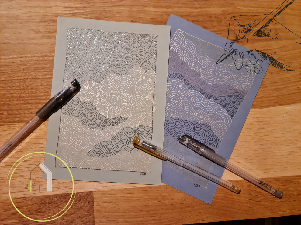 dessin Zen or et argent