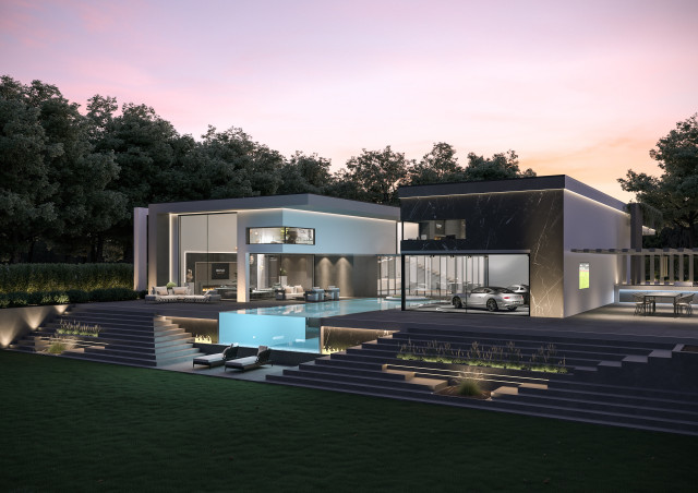 Ganzheitliche Projektentwicklung einer modernen Villa modern-veranda