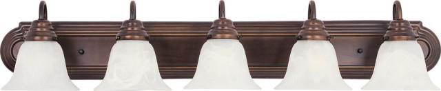Essentials 5-Light Bath Vanity Sconce, Oil Rubbed Bronze, Marble
