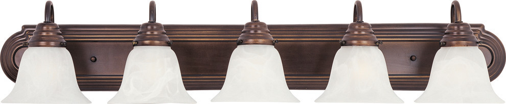 Essentials 5-Light Bath Vanity Sconce, Oil Rubbed Bronze, Marble