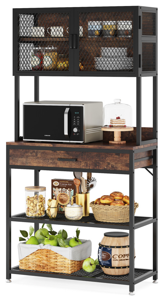 Kitchen Baker's Racks With Storage Shelves and Drawer