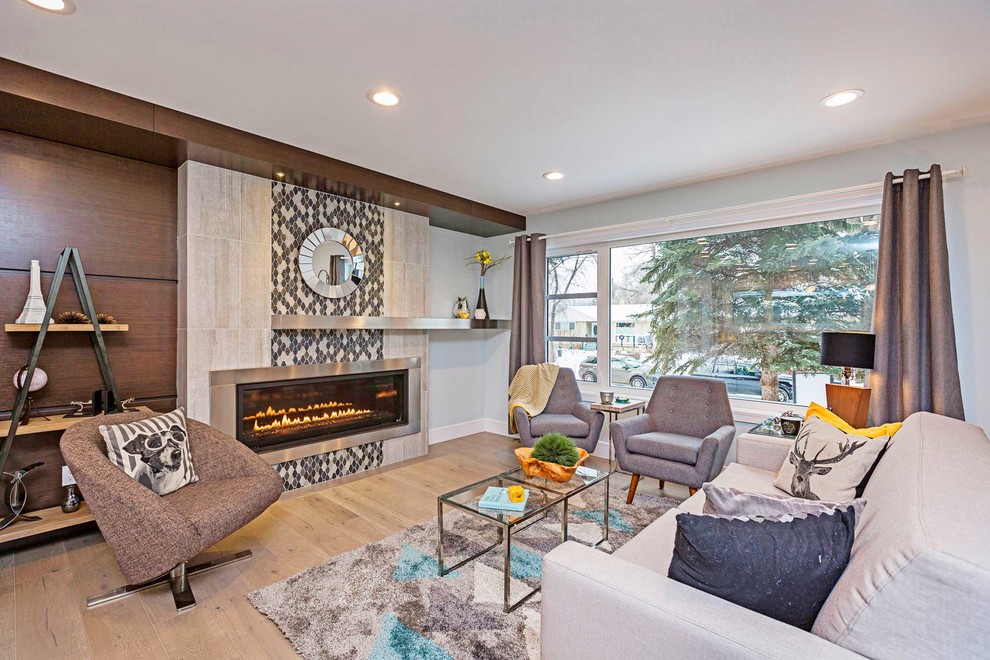 Modern living room in Calgary.