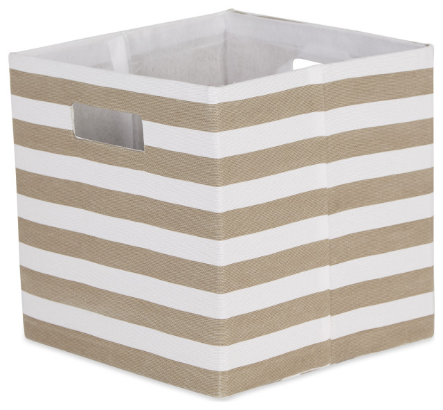 DII Polyester Cube Stripe Stone Square 13x13x13