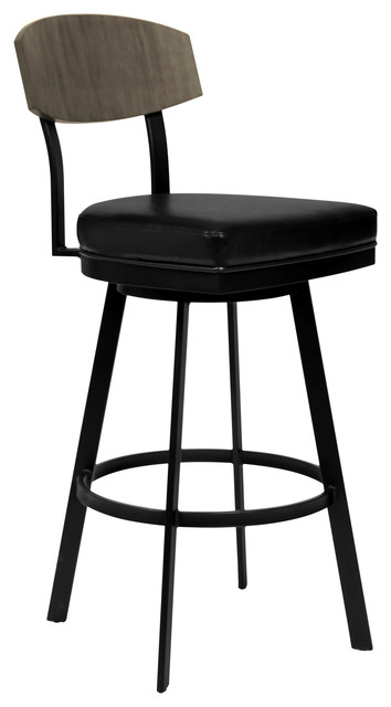 Frisco 26 Counterstool Matte Black With Black Faux Leather