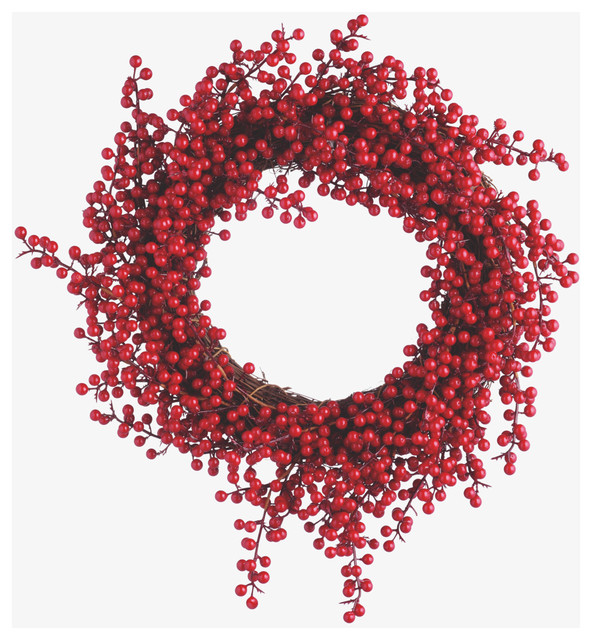floreo red plastic berry wreath contemporary wreaths floreo red plastic berry wreath contemporary wreaths
