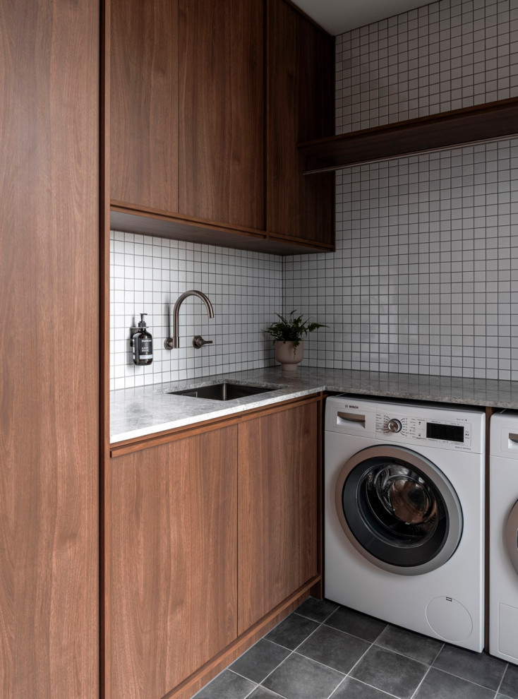 Contemporary laundry room in Brisbane.