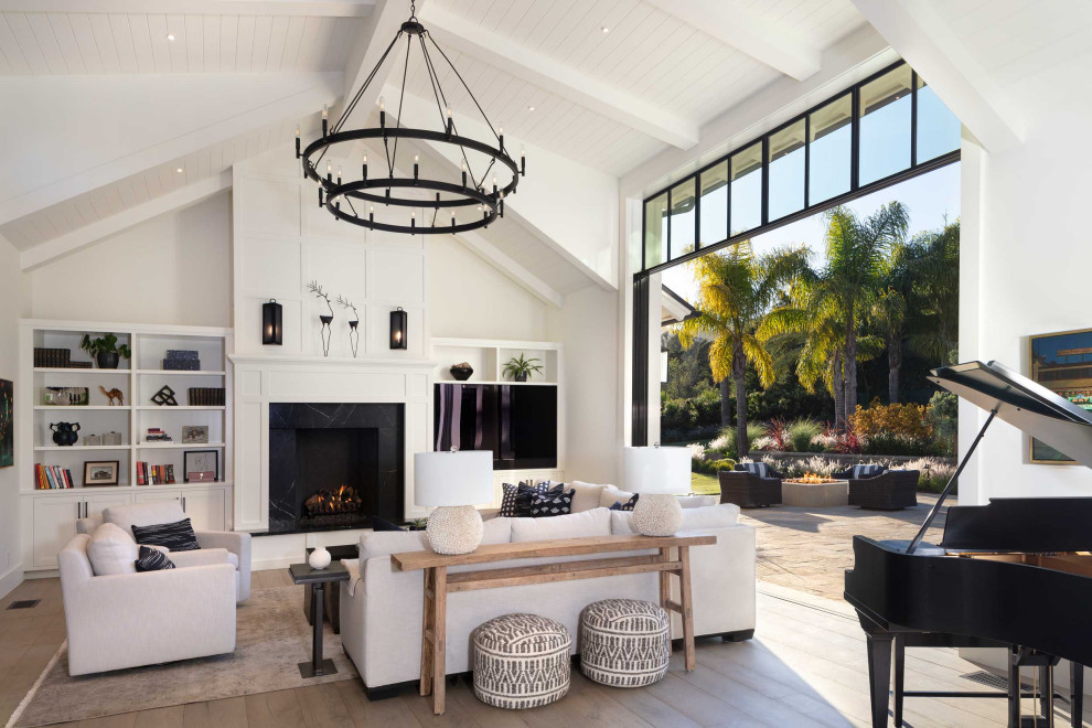 Living room - farmhouse living room idea in Santa Barbara