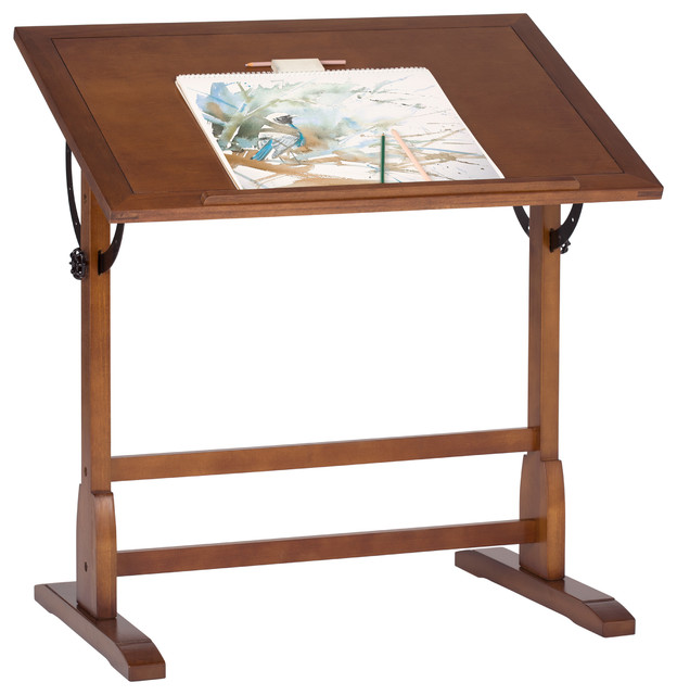 Studio Designs Vintage Drafting Table 36 Rustic Oak Industrial