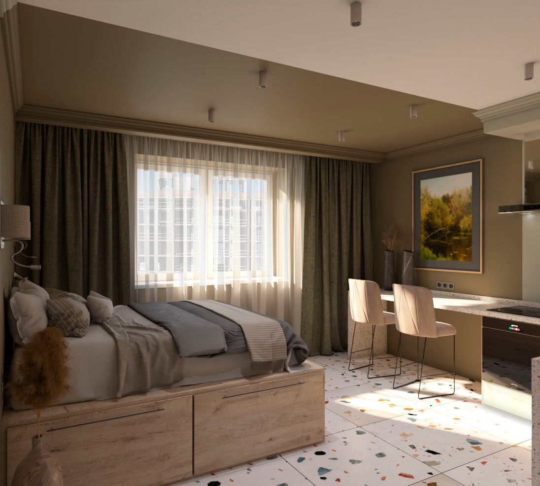 Дизайн-проект интерьера квартиры-студии