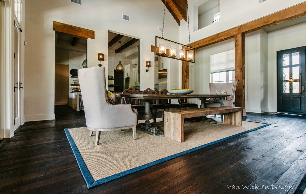 Transitional dining room photo in Austin