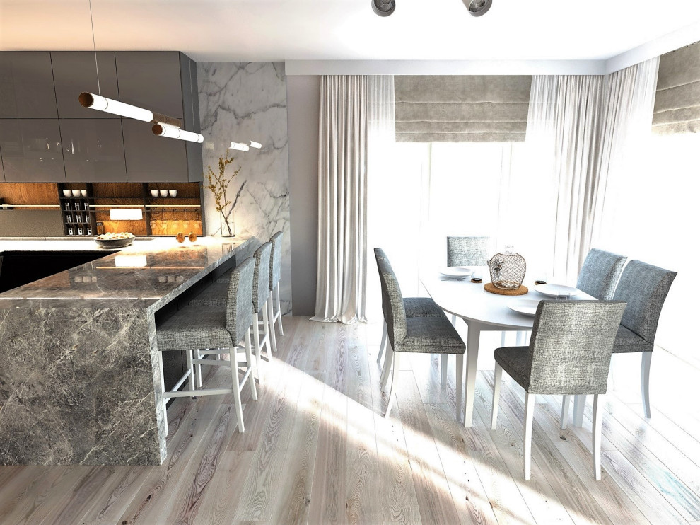 Кухня+столовая+гостиная