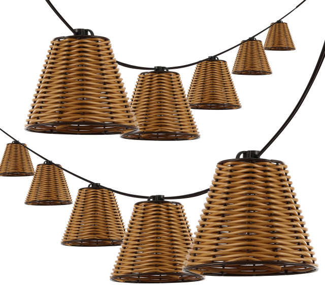Northlight 10-Count Tiki Mask String Lights - Brown Wire, 7.25ft, For Indoor/Outdoor Patio & Party
