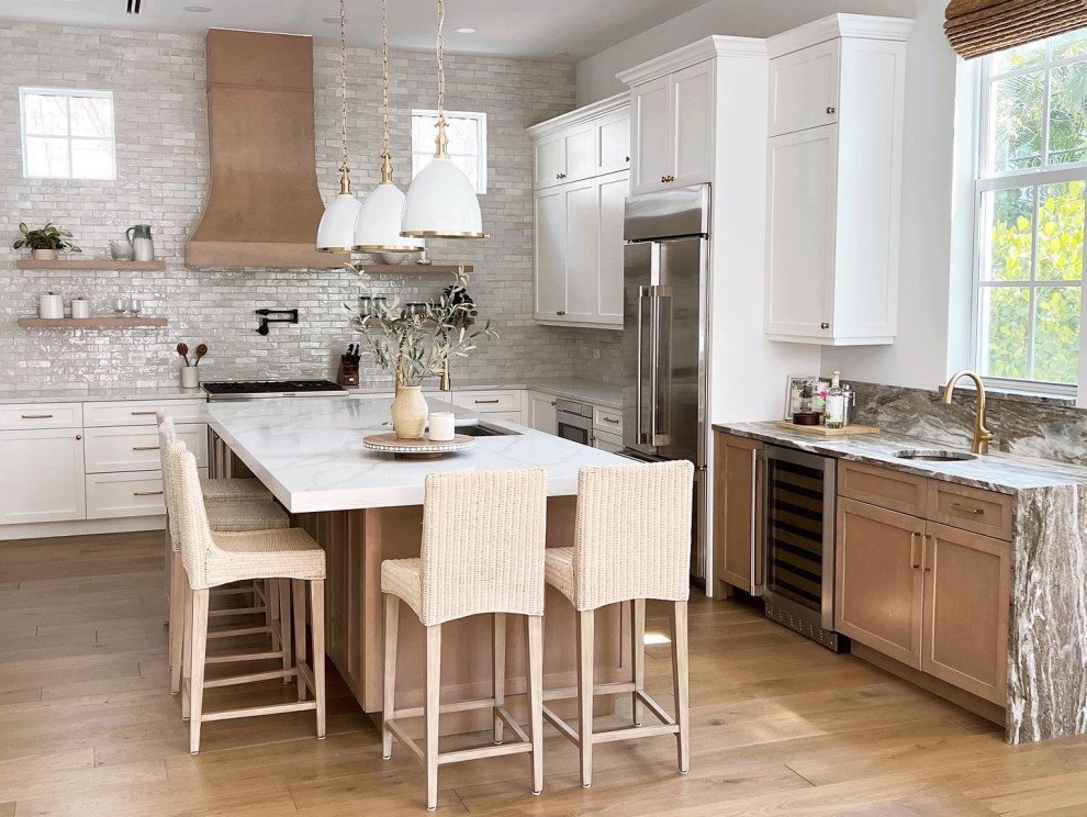Inspiration for a transitional kitchen remodel in Miami