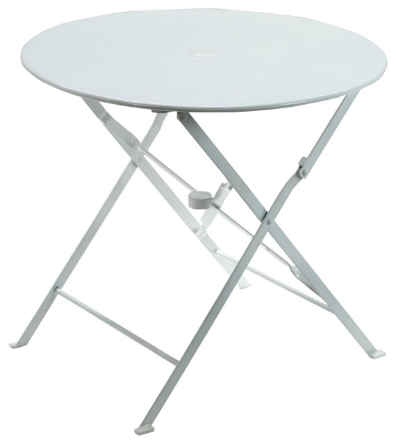 White Folding Table with Umbrella Hole: Ideal for Outdoor Events & Gatherings