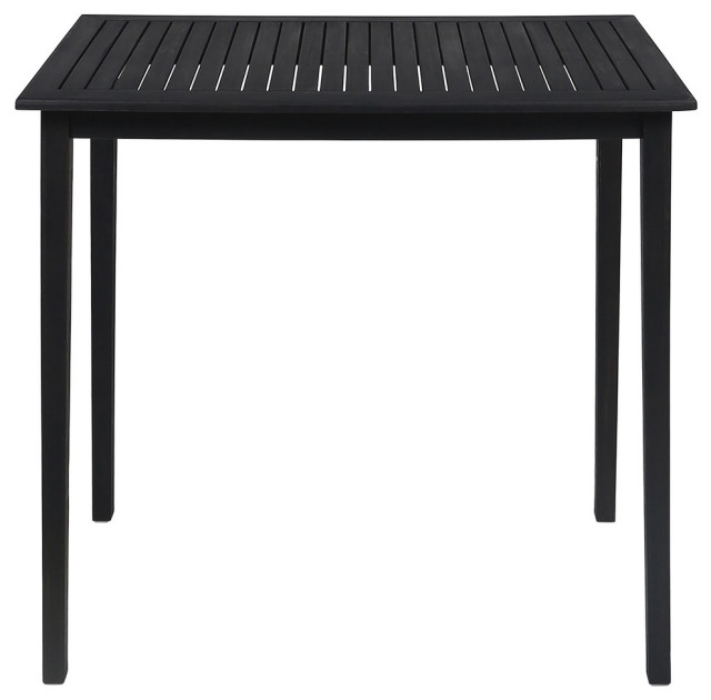 Teresa Outdoor Acacia Wood Rectangle Bar Table Transitional Outdoor