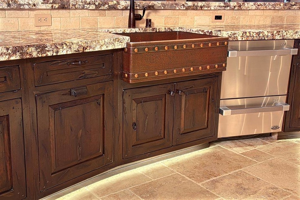 Example of a mountain style kitchen design in Seattle