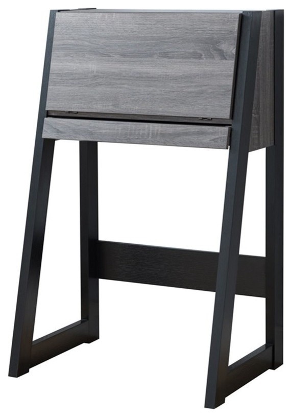 Furniture Of America Vic Modern Wooden Secretary Desk In Dark Gray