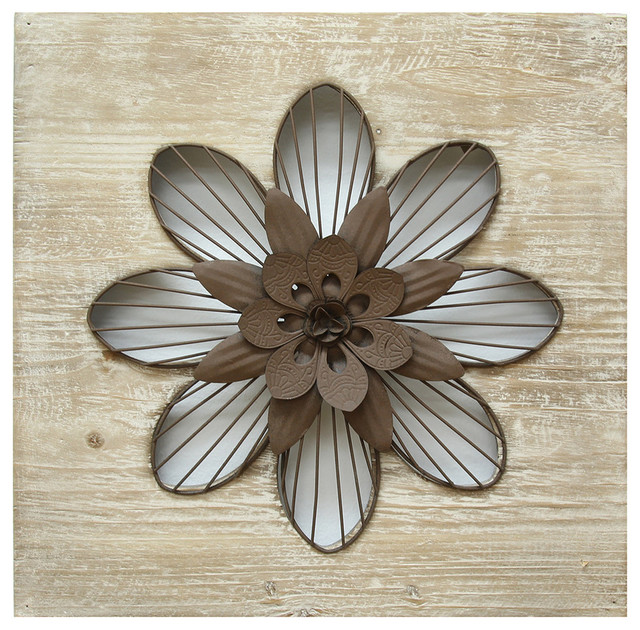 Stratton Home Decor Rustic Flower Wall Decor Farmhouse Wall Accents