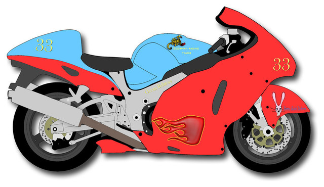 Bullet Bike Red Wooden Drawer Pull Traditional Cabinet And