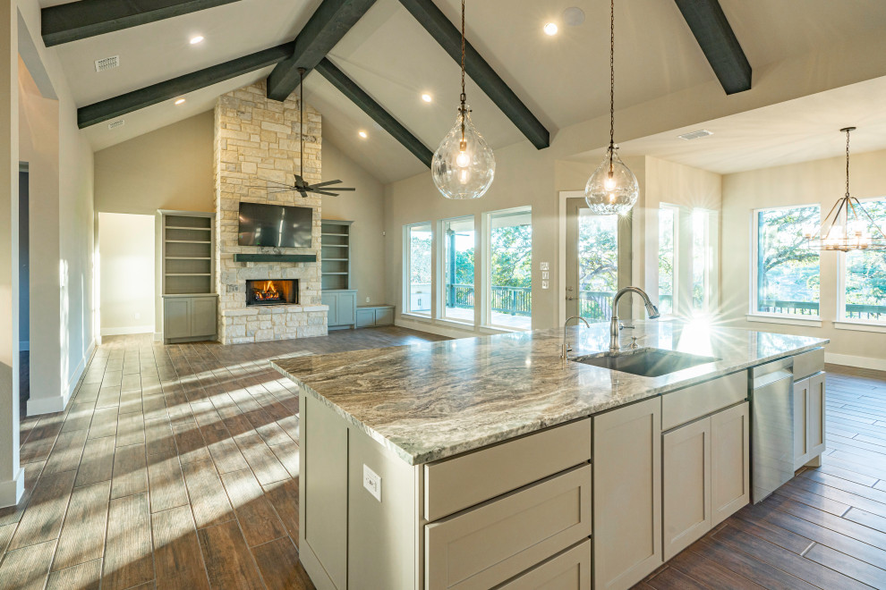 Inspiration for a transitional home design remodel in Austin