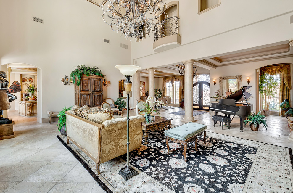 This is an example of a mediterranean living room in Dallas.