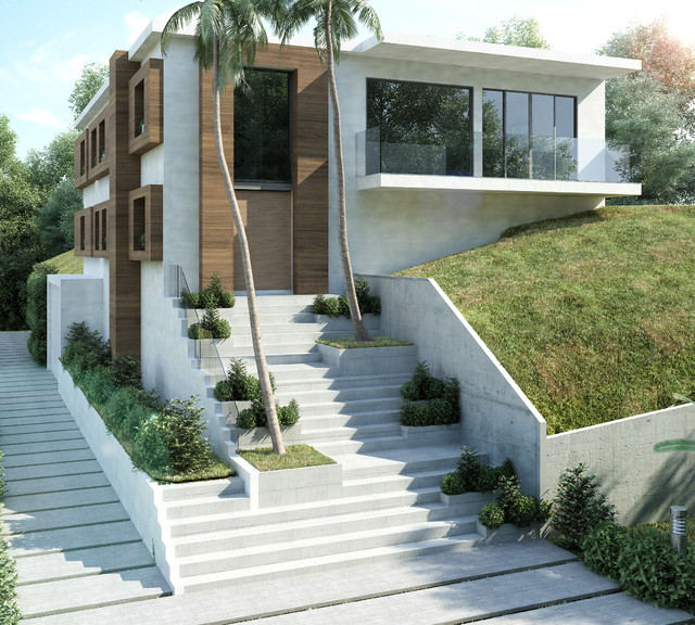 Cheviot Dr contemporain-escalier