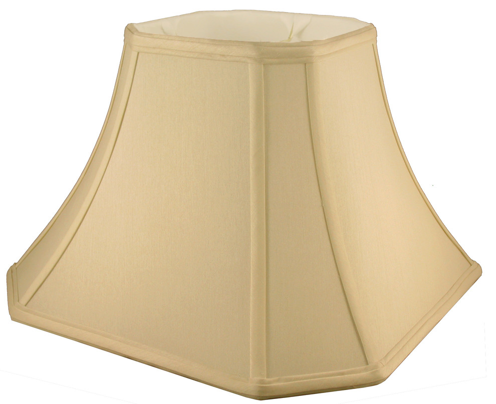 Ali Square Bell Faux Silk Lampshade With Harp Fitter, 18"x10"x14" Transitional Lamp Shades