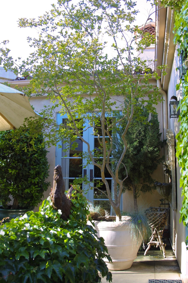 This is an example of a mid-sized mediterranean garden in Santa Barbara.