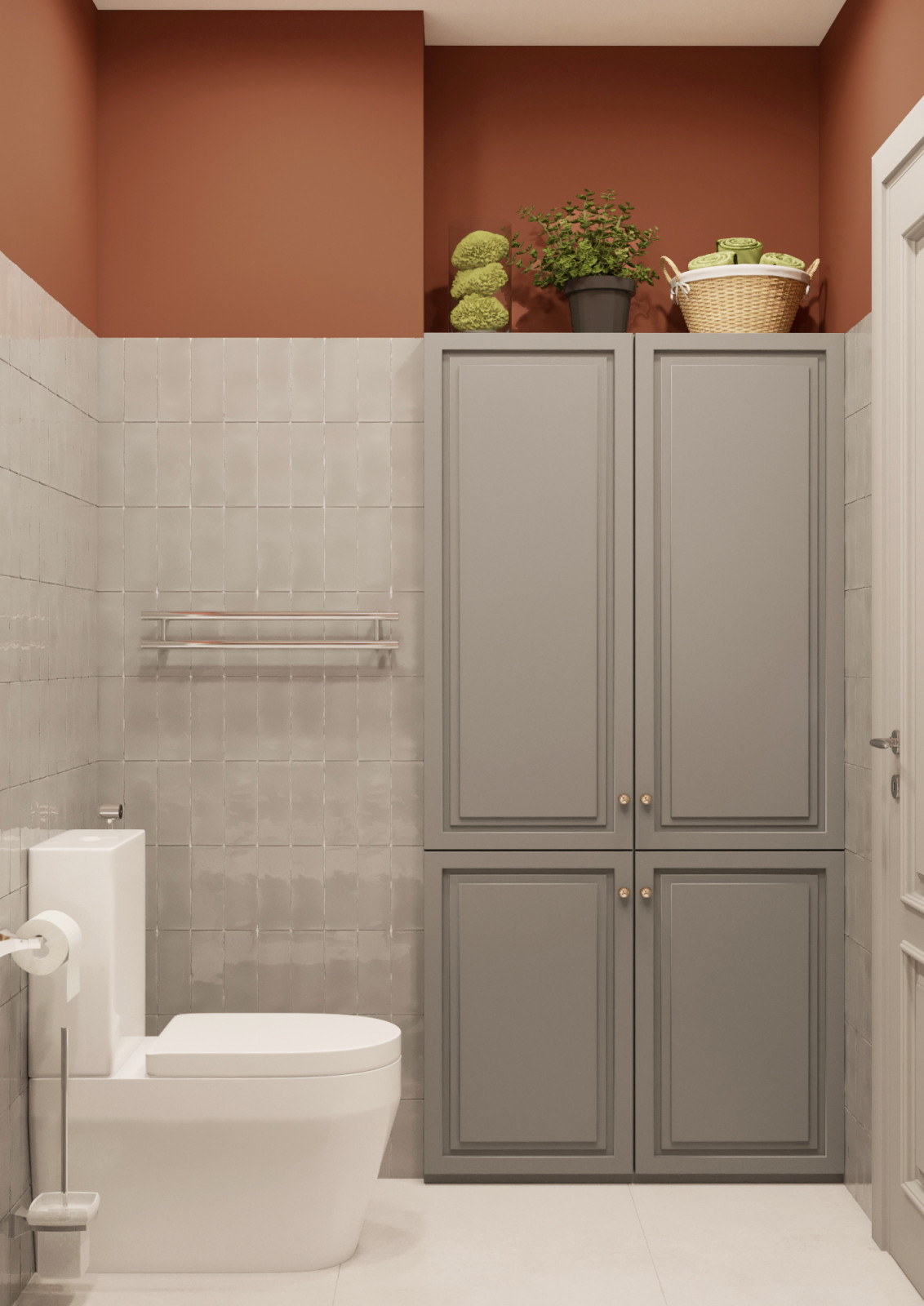 Квартира с монстерой и бетоном. Площадь 80 м2