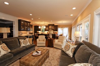 Grey and Gold Living Room Remodel and New Furnishings - Contemporary