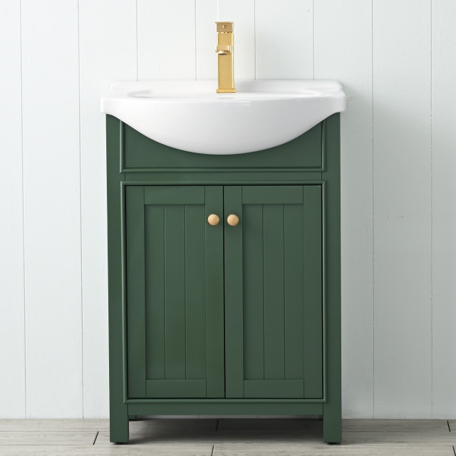 Marian Single Sink Vanity, Blue Transitional Bathroom Vanities And
