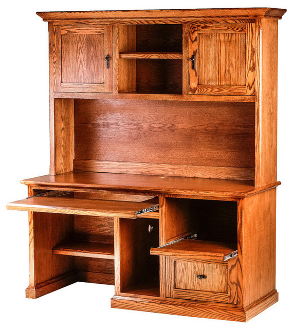 Mission Oak Desk And Huch Traditional Desks And Hutches By