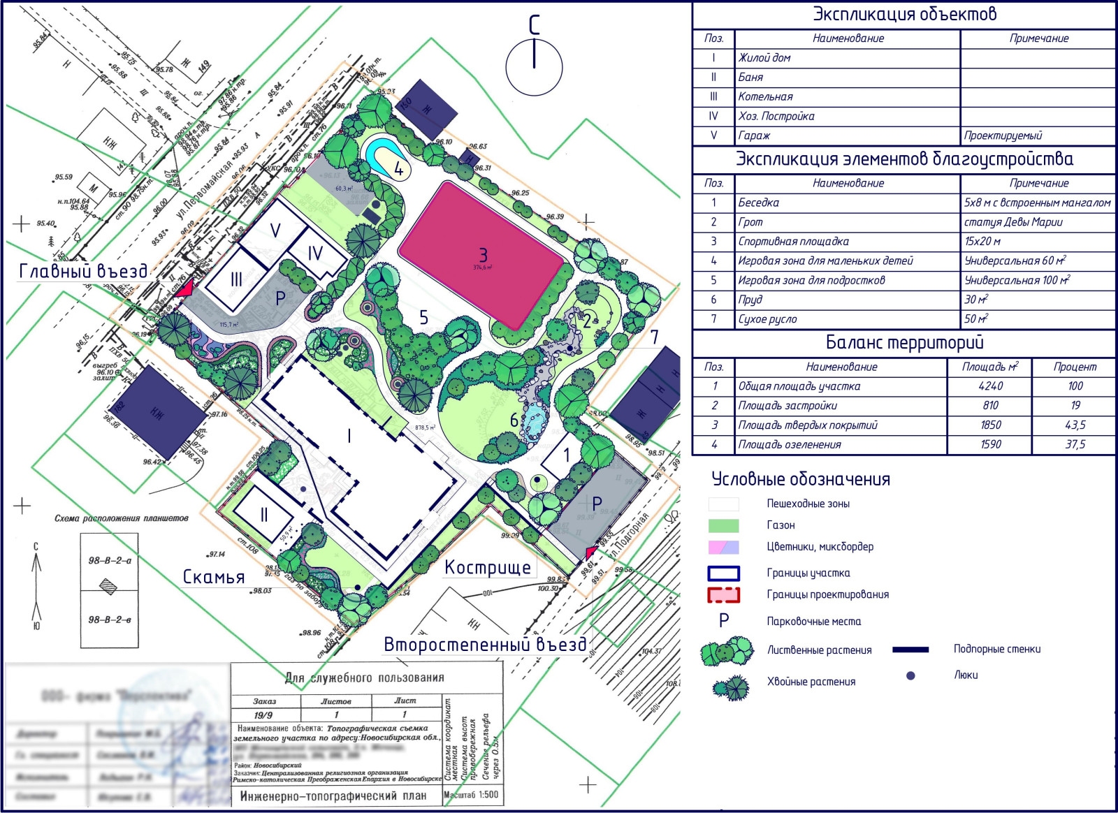 Эскизный проект ландшафтного дизайна территории дома отдыха