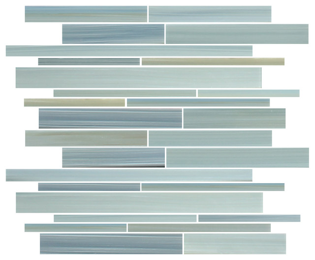 Reflections Hand Painted Linear Glass Mosaic Tile Contemporary Reflections Hand Painted Linear Glass Mosaic Tile Sample